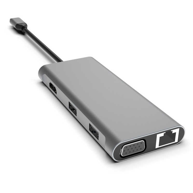 11-в-1 USB-C Хаб с двойным HDMI USB 3.0 Ethernet 3,5 мм аудио для ноутбука Macbook