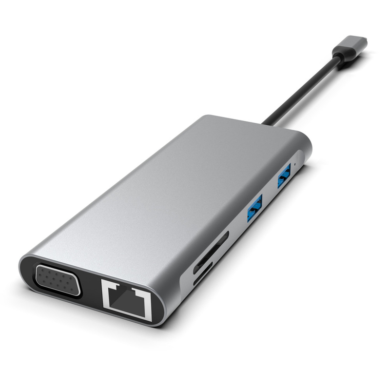 11-в-1 USB-C Хаб с двойным HDMI USB 3.0 Ethernet 3,5 мм аудио для ноутбука Macbook