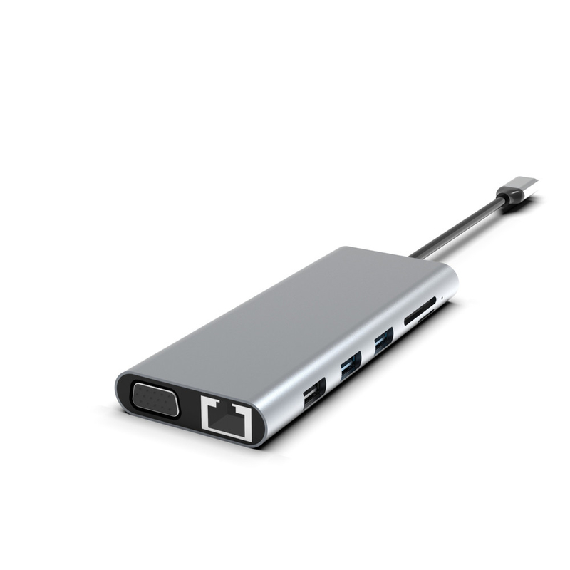 9 В 1 100W USB C Hub 4k 60hz Hdmi Card Reader PD USB 3.0/2.0 Гигабитный Ethernet USB C Dock