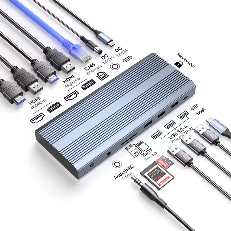 USB C адаптер 13 в 1 4K HDMI Hub Type C в HDMI 4K USB 3.0 2.0 PD зарядный преобразователь