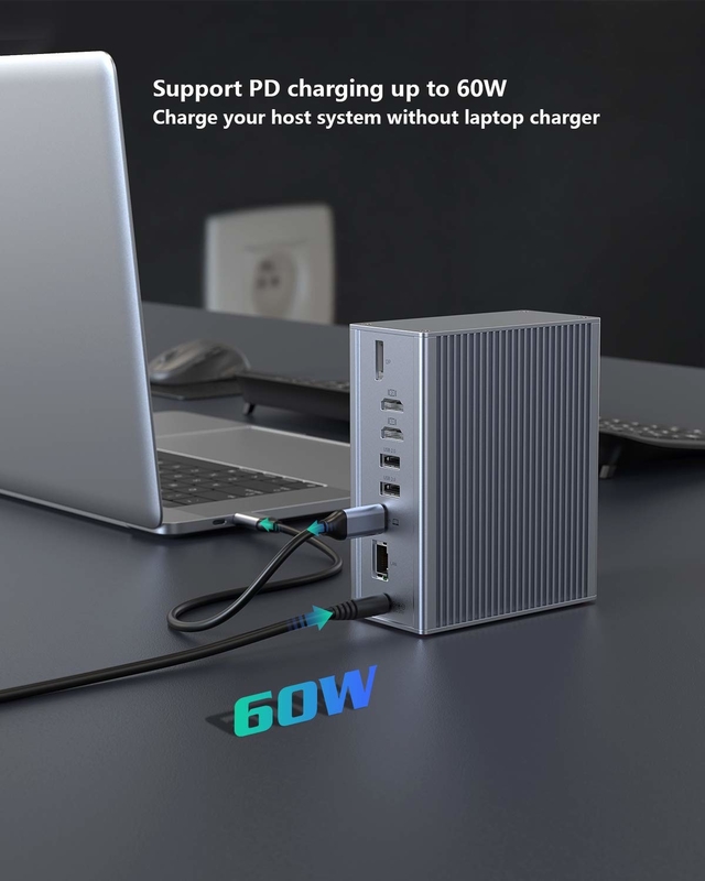 Thunderbolt 3 16 в 1 Type-C Dual HDMI USB C Докинговая станция 4K Видео