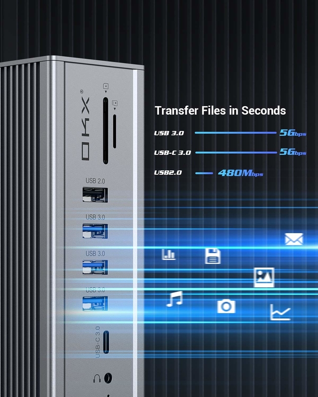 Гигабитная Ethernet Hdmi Usb C Докинговая станция Dual Video Audio Port SD Card Reader