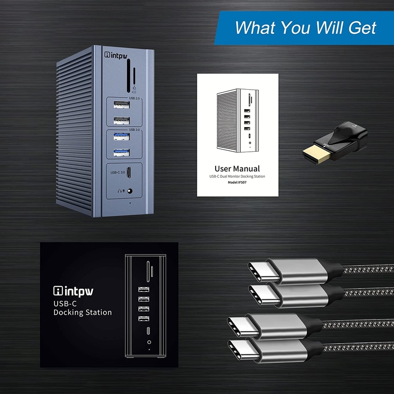 16 в 1 Гигабитная стыковочная станция Ethernet HDMI USB C 4K видеовыходное дисплейное соединение