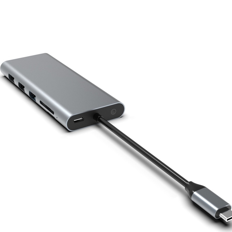 Тип C USB Hub Ethernet Docking Station Expand Macbook Подключение серое для для ноутбука