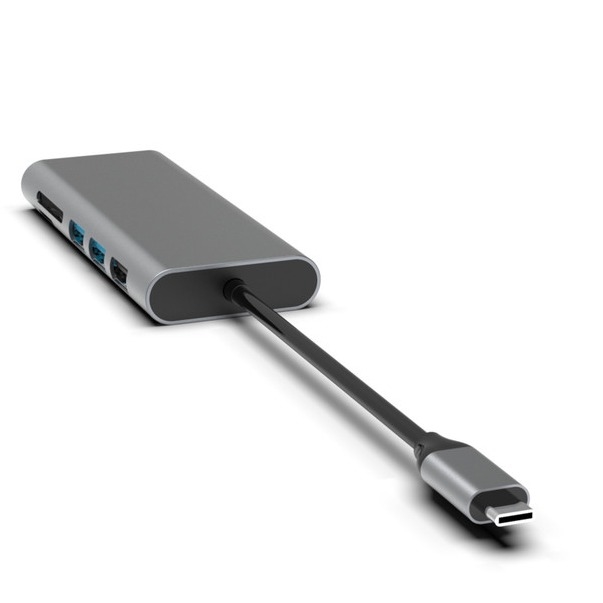 Серебряный 10-в-1 USB-C Хаб с HDMI USB 3.0 Ethernet 3.5mm Audio Jack для ПК и ноутбука