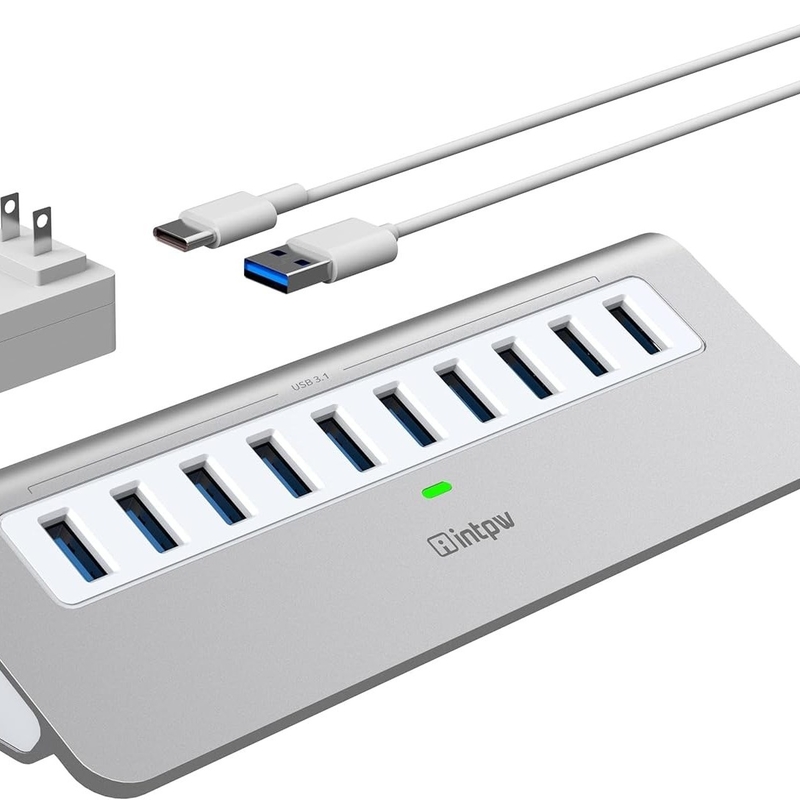 7-в-1 USB-А Хаб с DC JACKI USB 3.0 Type A 10 Гбит / с для ноутбука и ПК