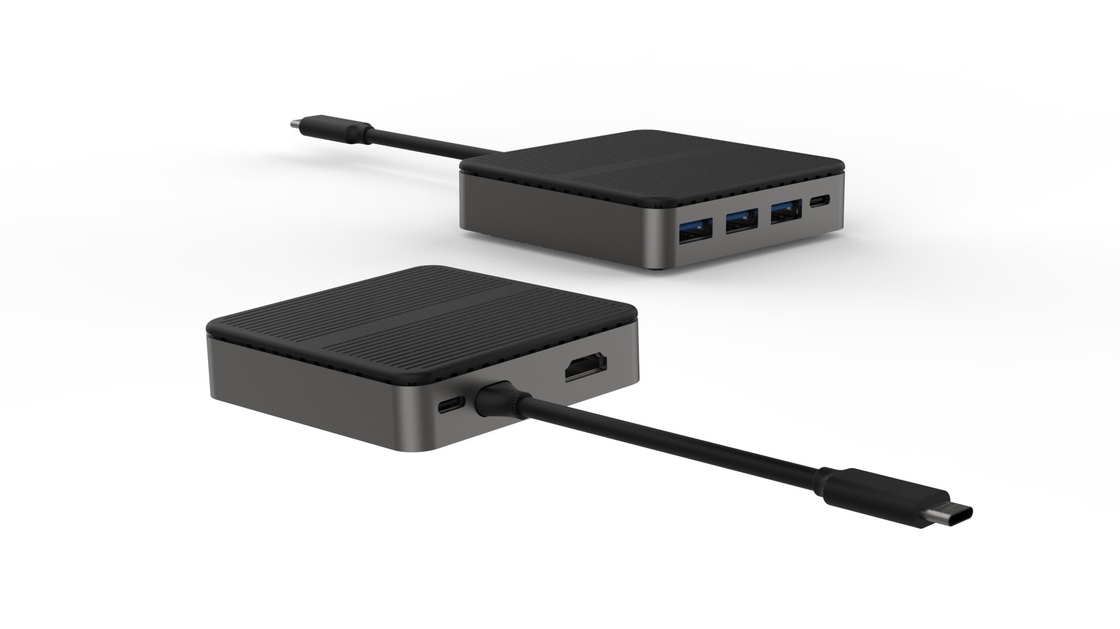 Square 6 In 1 Dual HD 4K Type C Docks с RJ45 PD 100W SD TF 3xUSB 3.0 Docking Hdmi Hub Usb C A