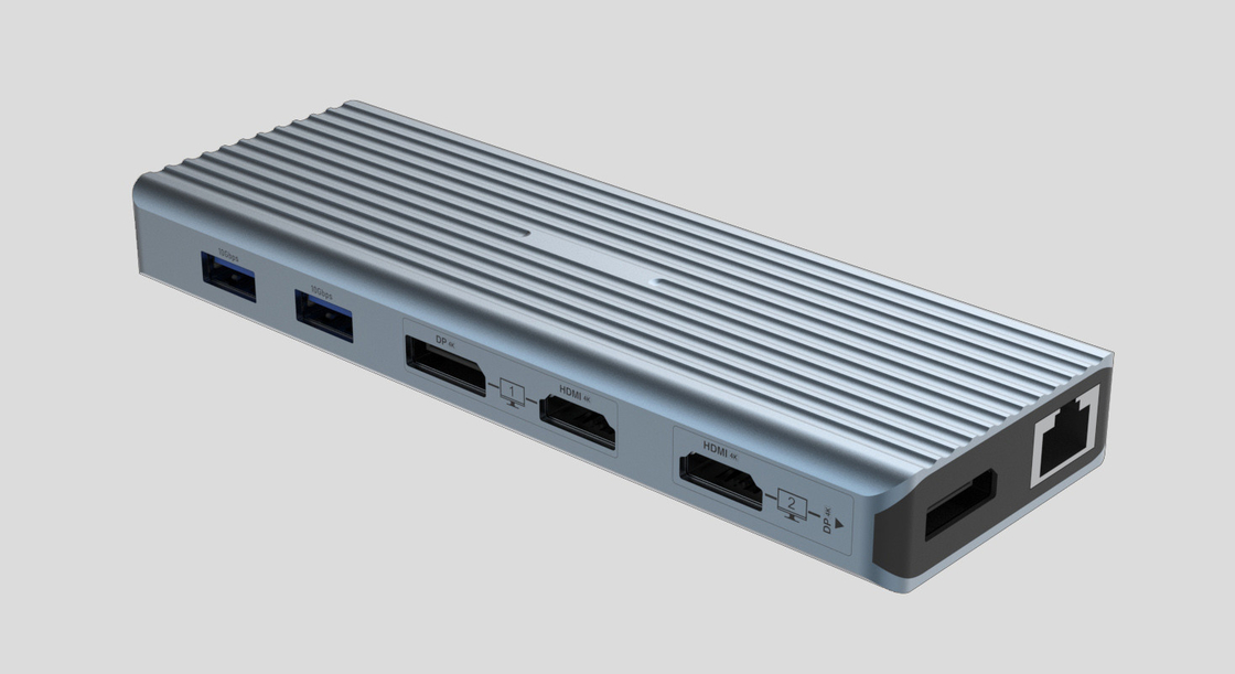 USB 3.1 Тип C до 9 портов USB3.0 Хаб с гигабитным Ethernet RJ45 Lan Port Adapter Серый