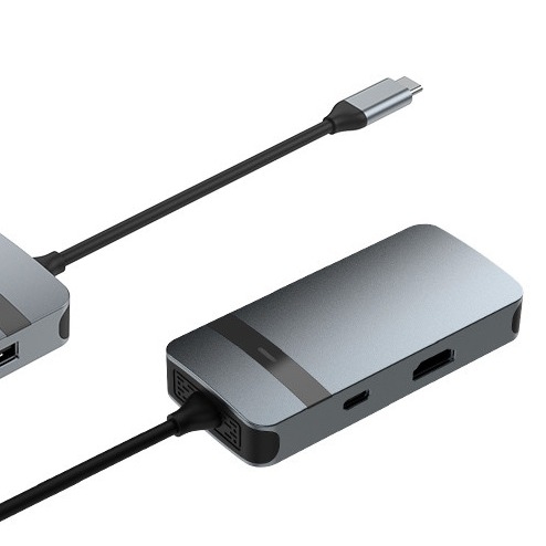 5 в 1 Алюминиевый USB-хаб типа C с множественными портами 5 Гбит / с Скорость передачи данных 3,5 мм аудиоразъем