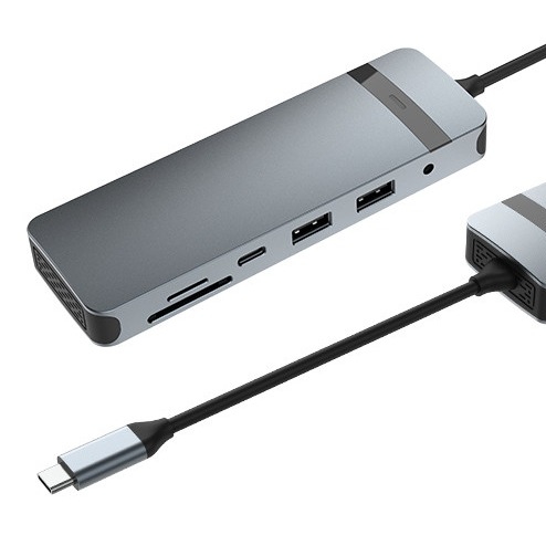 Станция с 9-в-1-м USB-C с 4K HDMI 100W PD USB 3.0 с прочтением карт Аудио для MacBook