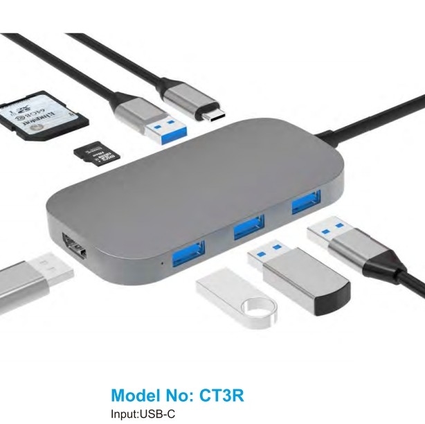 Хабы USB C с SD-карточкой PD для Windows MacOS До скорости передачи данных до 10 Гбит / с