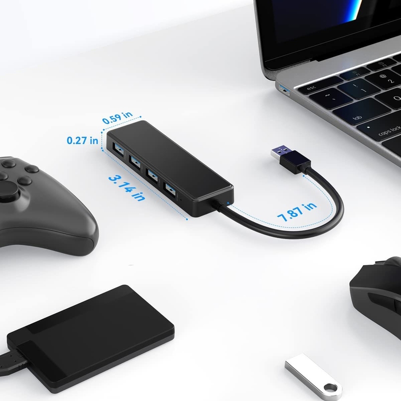 4 6 7 Порт USB 3.0 Хаб для ноутбука USB A Сплитер с расширенным кабелем USB C Порт питания