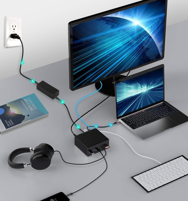 Станция стыковки DisplayLink для Macbook Pro Двойные мониторы M1/M2 Windows 15 В 1 USB C 3.0 Ноутбук