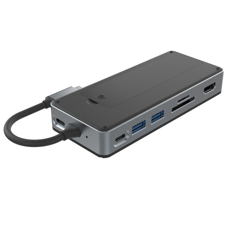 10 Гбит / с USB C Hub с M.2 SSD 10-в-1 USB-C док-станция для ноутбука Macbook
