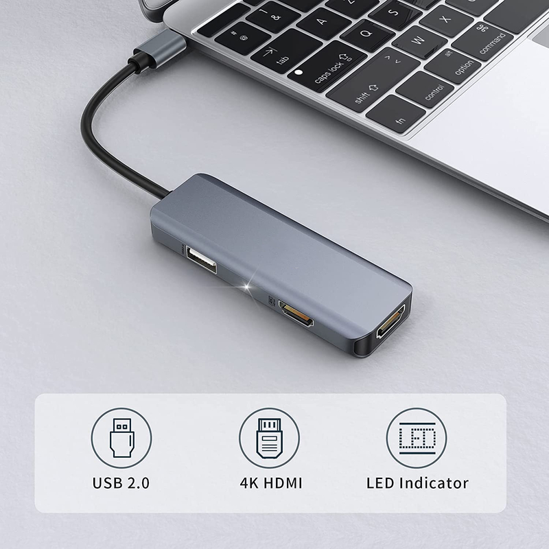 3 в 1 USB Хаб HDMI адаптер USB C к USB 2.0 адаптер Slim Dock для Mac