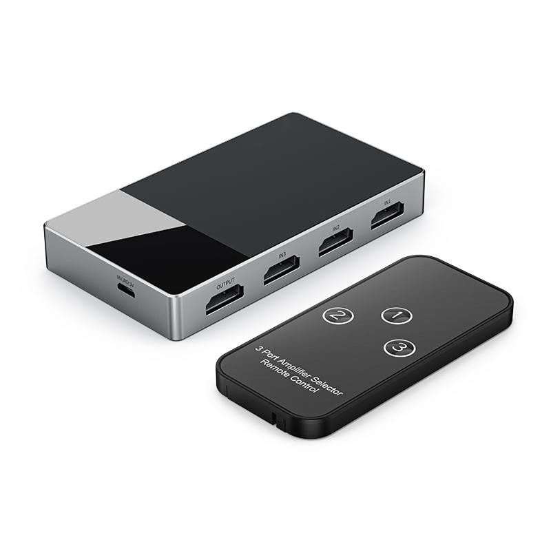 3 в 1 Out HDMI Switch Алюминиевый HDMI Splitter с дистанционным HDMI Switcher поддерживает 4K 3D HD монитор