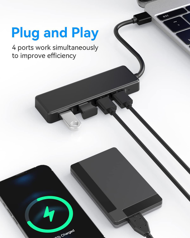 4 порта USB C Хаб Адаптер USB 3.0 Хаб Ультра стройный портативный Хаб передачи данных