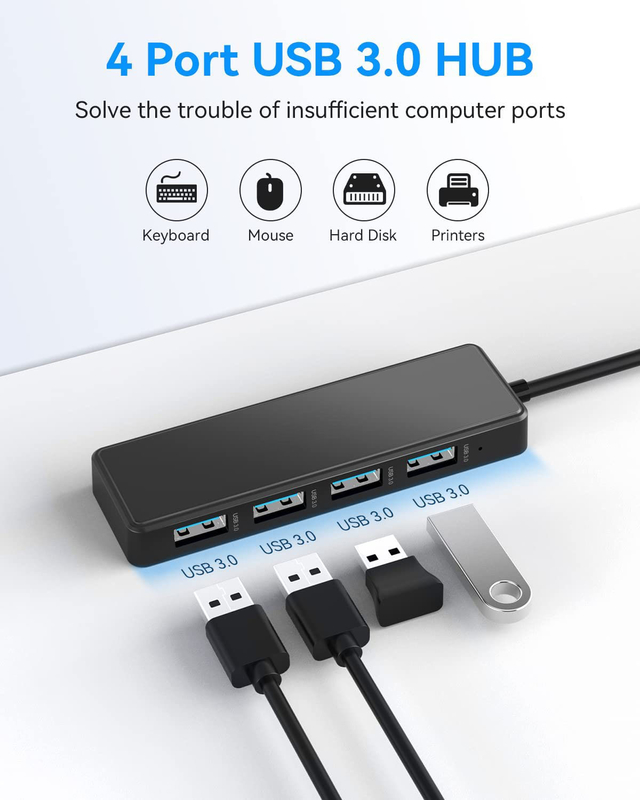 4 порта USB C Хаб Адаптер USB 3.0 Хаб Ультра стройный портативный Хаб передачи данных