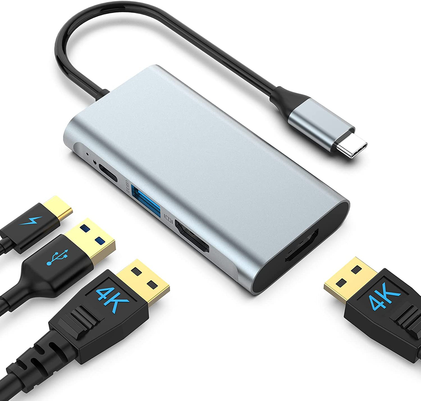 4 в 1 USB C адаптер с двойным HDMI на USB3.0 Thunder