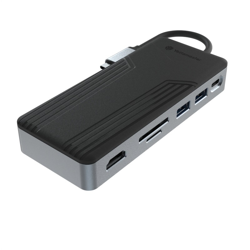 Алюминиевый USB C Hub 9 в 1 Станция с подключением типа C с корпусом SSD многофункциональная