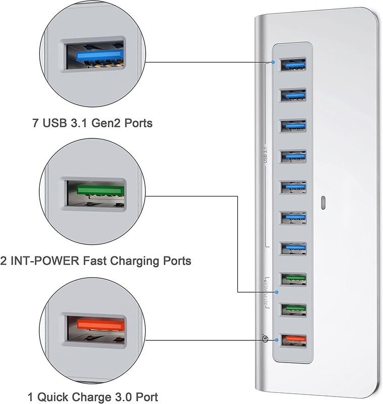 Дисплейпорт 10 Гбит/с 10 Порт USB C на USB 3.1 Адаптер Gen 2 Hub 7 USB 3.1 Порты передачи данных тип А тип C кабель