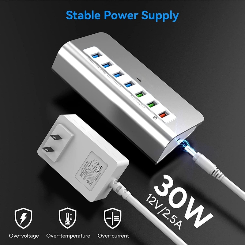 USB C адаптер 3.2 Hub Gen 2 USB C к USB многопортовый адаптер 30 Вт питание для ноутбука