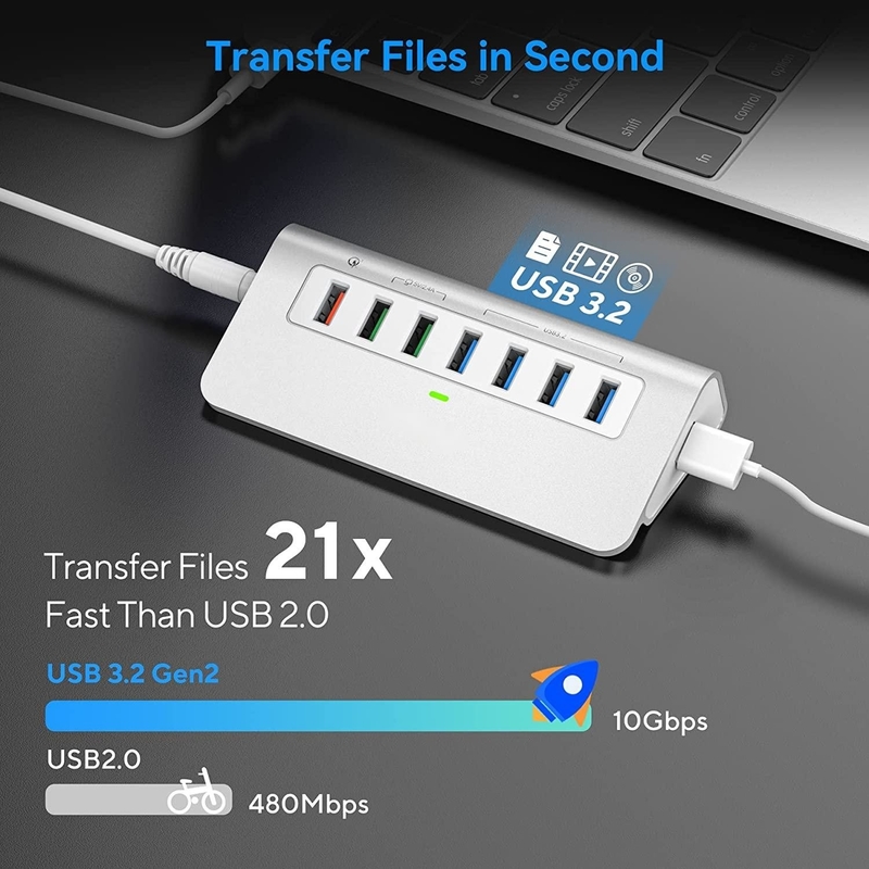 USB C адаптер 3.2 Hub Gen 2 USB C к USB многопортовый адаптер 30 Вт питание для ноутбука