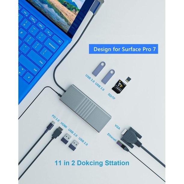 8 в 1 USB Hub Rj45 Докинг-станция Dual Type C To RJ45 Порт/USB3.0/PD/H-D-M-I/Карта