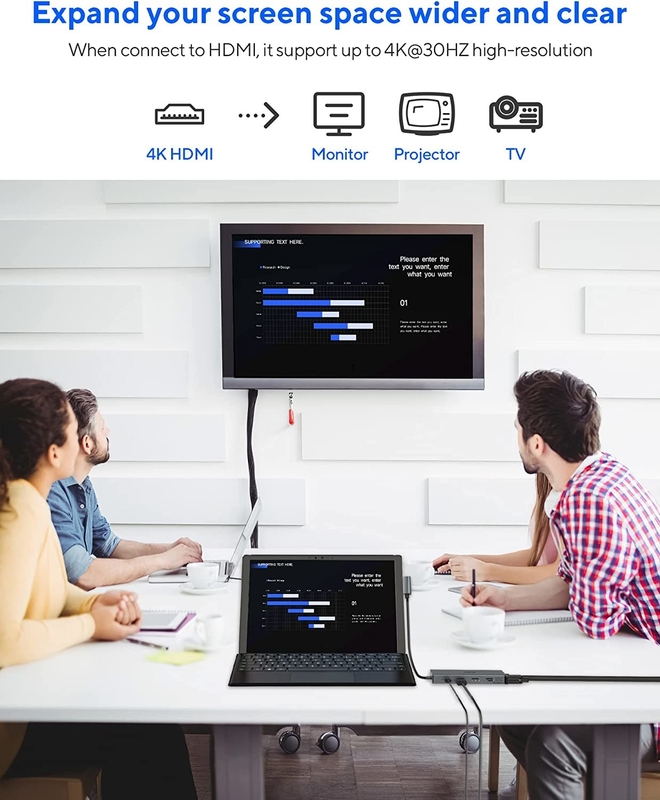 7 в 1 USB C Hub Dock Station Dual With Card Reader Pro Pad Многофункциональный преобразователь USB Hub для Mac