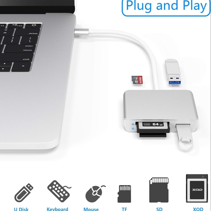 Карточный считыватель USB 3.0 высокая скорость к SD Micro SD карты адаптер Карточный считыватель памяти iPhone 15