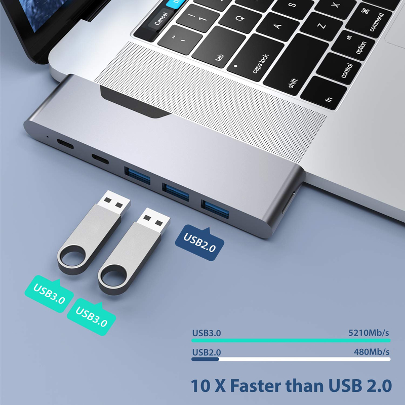 8 в 1 док-станция двойной USB C адаптер питания Хаб Карточный считыватель Pro Pad Конвертер USB Хаб для Mac