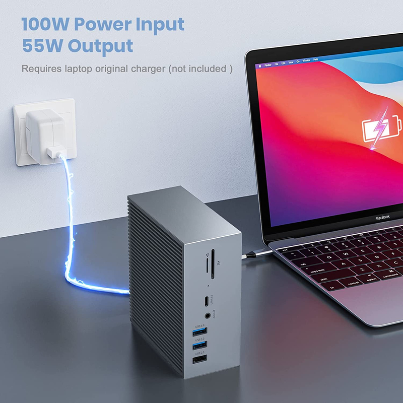 16 в 2 USB C двойной монитор Thunderbolt Dock тройной дисплей 8 USB C / A порты Ethernet