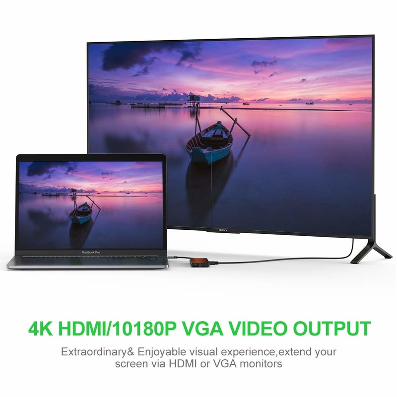 100 Вт USB C адаптер мощность 5 В 1 USB 3.0 Hub TYPE C HDMI 4K 30Hz 5Gbps 100W PD быстрая зарядка