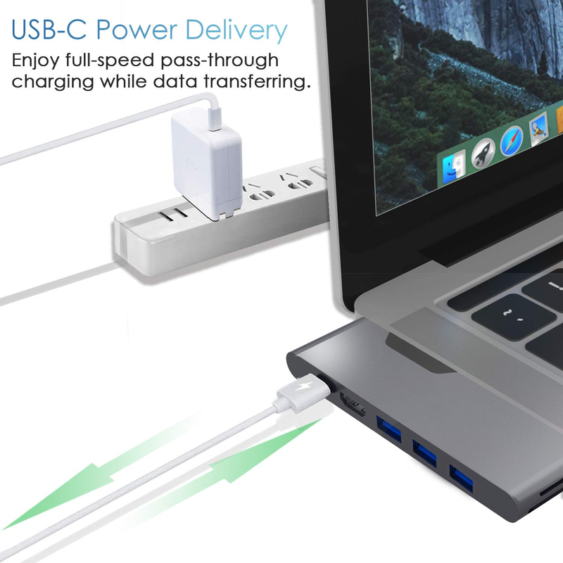 HDMI мультипортный адаптер 8 в 1 Dual Connector Usb Type C Hub Docking Station Sd Tf Card Reader 4k Video Usbc