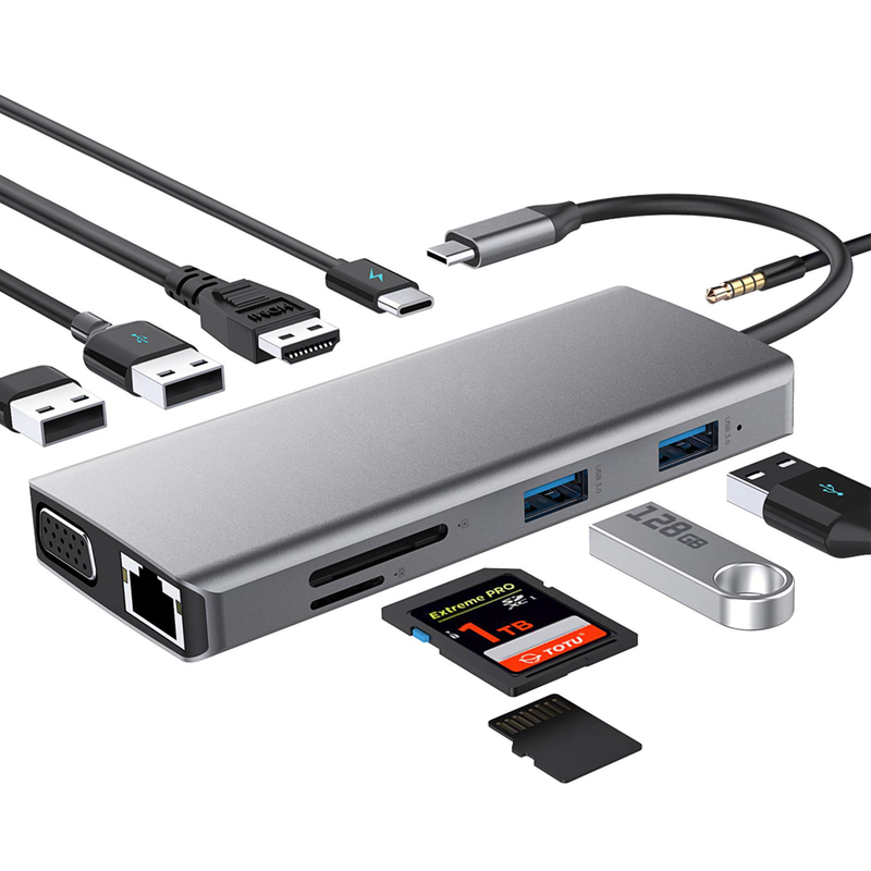 USB C Dual Hdmi Hub ICZI USB C Hub 11 в 1 USB C многопортовый адаптер с 2 HD 4K 30Hz 4 USB