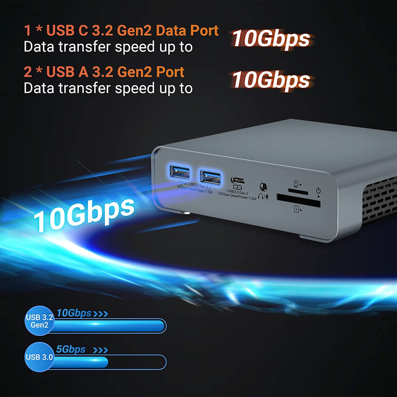 Докинг USB Hub Adapter USB Type-C 4K 60hz Монитор HDMI Ethernet RJ45 Докинг-станция