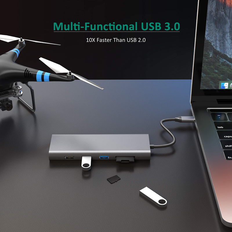14 в 1 USB C Hub Docking Type C Hub Usb Type C HDMI 2 Станция с тройным дисплеем VGA 4K