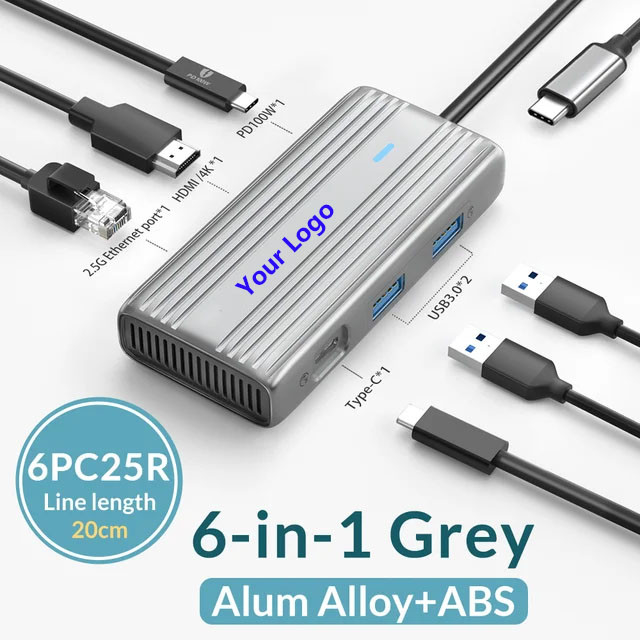USB C Hub с 4K HDMI и высокоскоростным USB 3.0 совместим для Windows Mac
