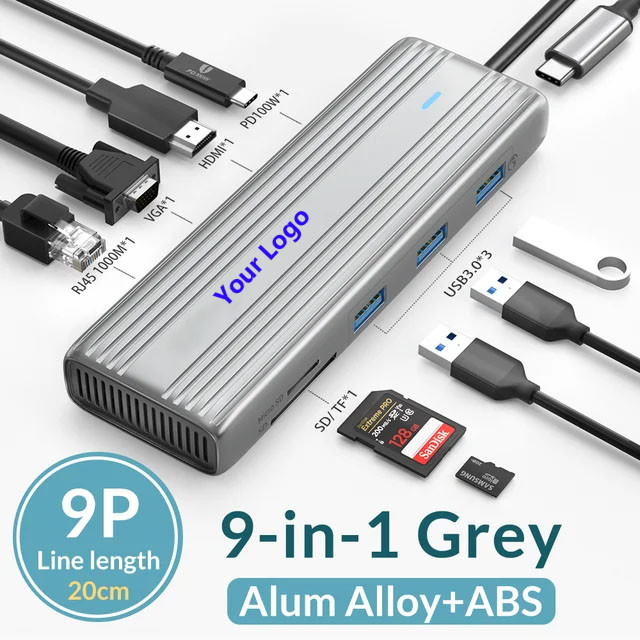 USB C Hub с 4K HDMI и высокоскоростным USB 3.0 совместим для Windows Mac