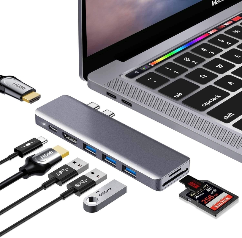 11 в 1 многопортовый USB C USB-C Type-C PD 4K HDTV Hub Adapter Docking Station с RJ45