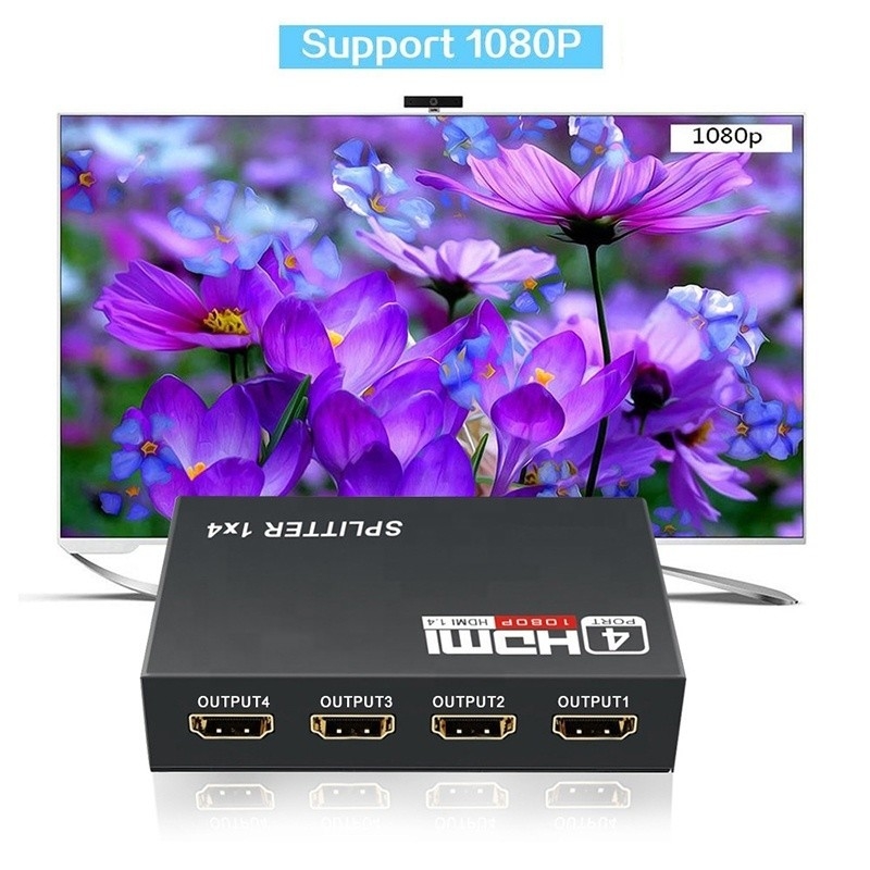 Профессиональный HDMI Splitter 1x4 Full HD 3D 1080P 4 портов Конвертер для телевизора женского пола