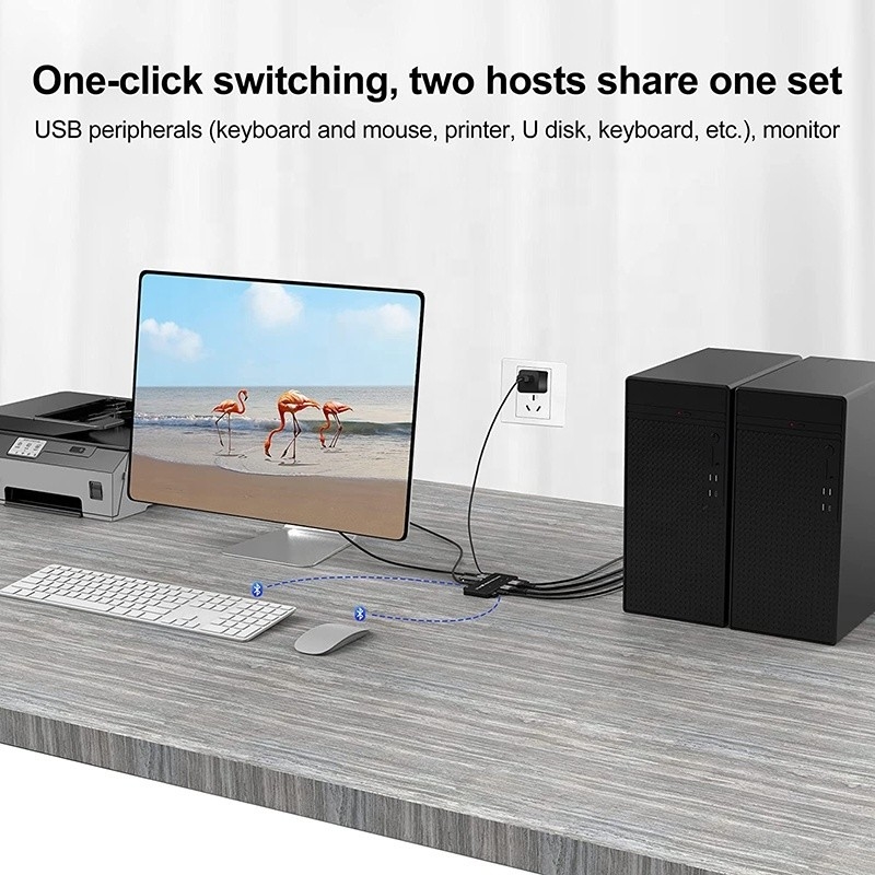 2 порта HDMI 2.1 КВМ переключатель с USB 3.0 2 Вход 1 Выход LED-индикаторы Женщина-женщина