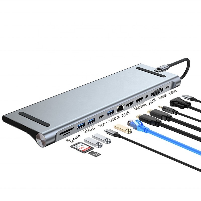 12 в 1 USB-C Docking Station для зарядки передачи данных и функции динамика