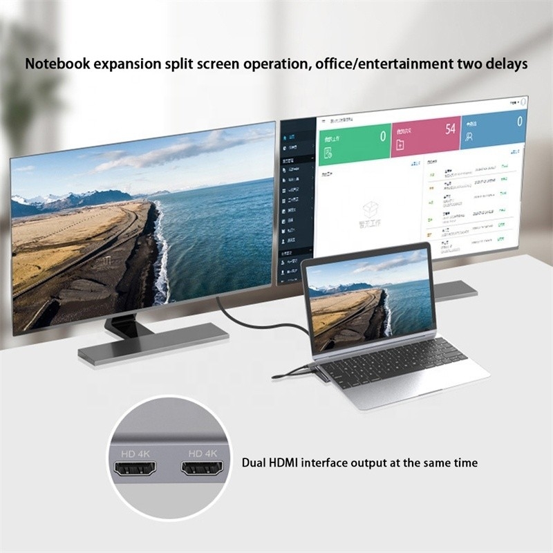 12 в 1 USB-C Docking Station для зарядки передачи данных и функции динамика