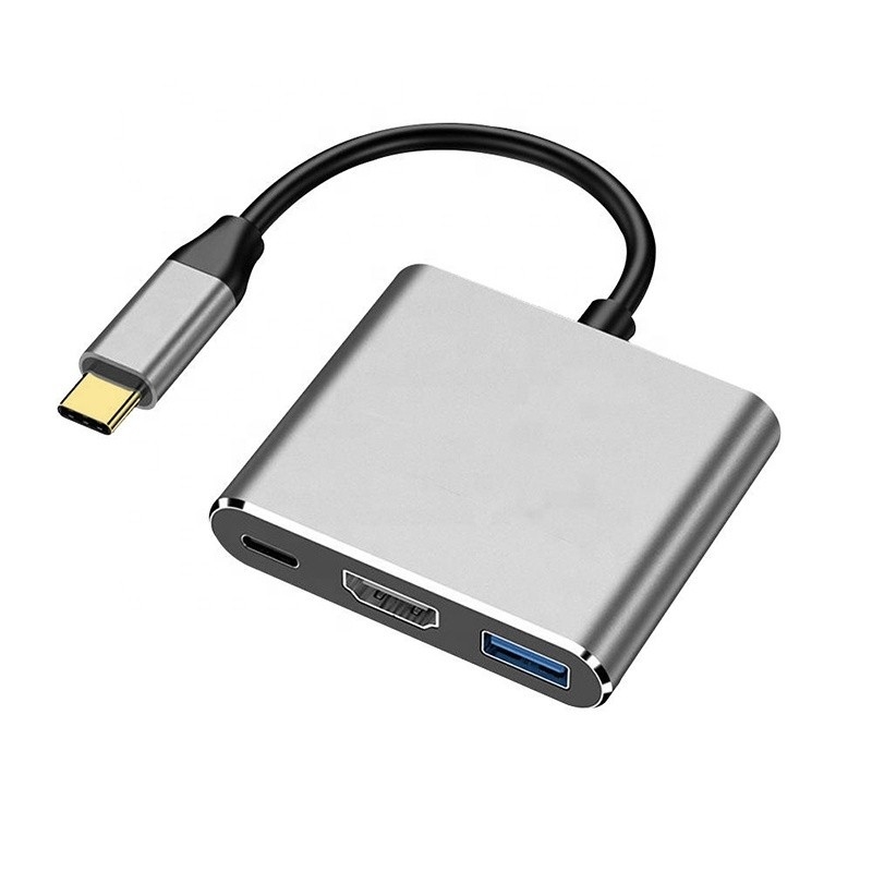 3-в-1 USB C тип C многофункциональный узел для USB-C PD HDMI USB 3.0 адаптер конвертерный кабель