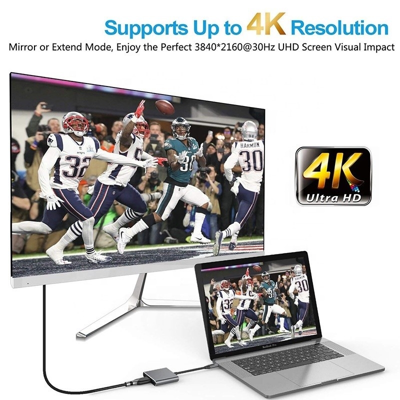 3-в-1 USB C тип C многофункциональный узел для USB-C PD HDMI USB 3.0 адаптер конвертерный кабель