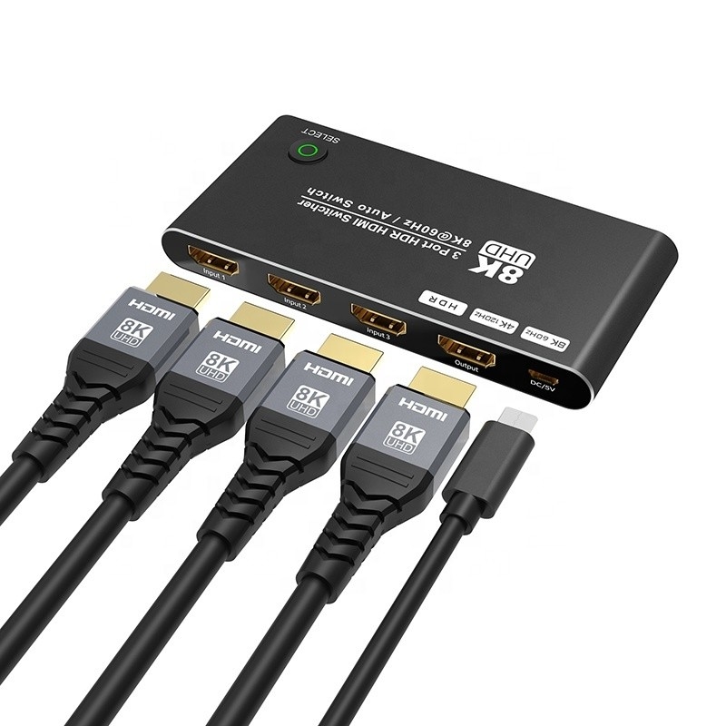 8K HDMI Switch 3 В 1 Выход Поддержка 3 HDMI Вход 8K 60Hz 4K 120Hz Передовая технология