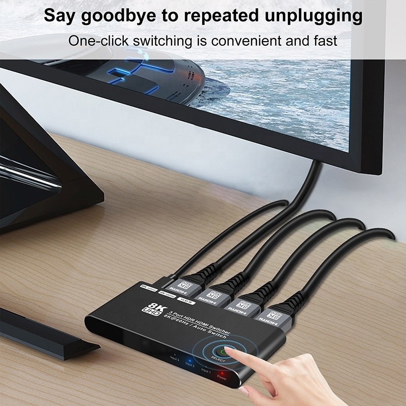 8K HDMI Switch 3 В 1 Выход Поддержка 3 HDMI Вход 8K 60Hz 4K 120Hz Передовая технология