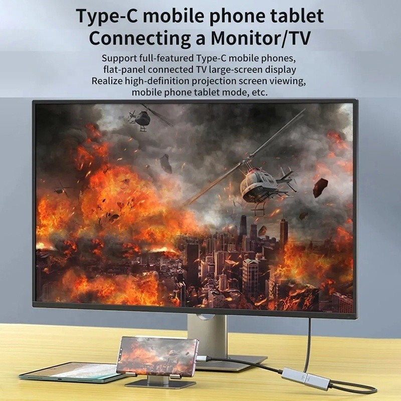 ПВХ куртка Мужчина-женщина USB Type C C к дисплейному портату Дисплейный адаптер кабель для 8K 60Hz видео аудио