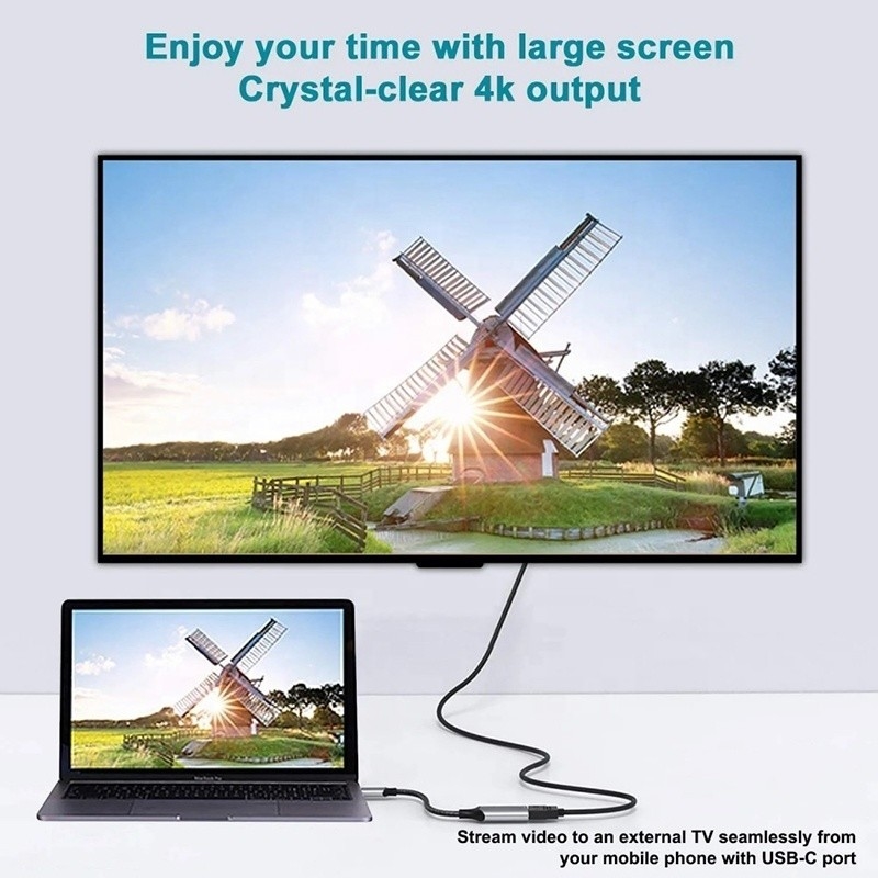 Мужчина-женщина USB 3.1 тип C на HDMI кабель HDTV адаптер конвертер 4K 60Hz 1080P CCA проводник